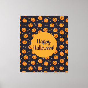Toile Happy Halloween Funny mignon Motif Citrouille
