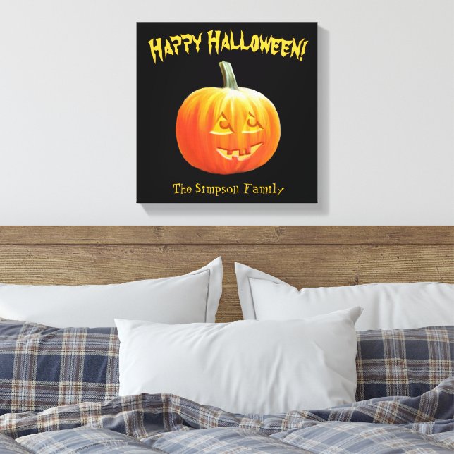 Toile Happy Halloween Jack-o'-lantern Canvas (Insitu(Chambre))