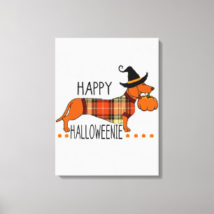 Toile Happy Halloweenie Funny Chien Automne Halloween Cu