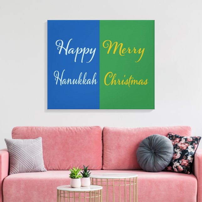 Toile Happy Hanukkah Merry Christmas Dual Holiday (Insitu(Salon))