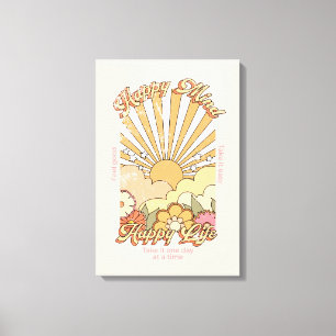 Toile Happy Mind Happy Life Hippy Vibes Super