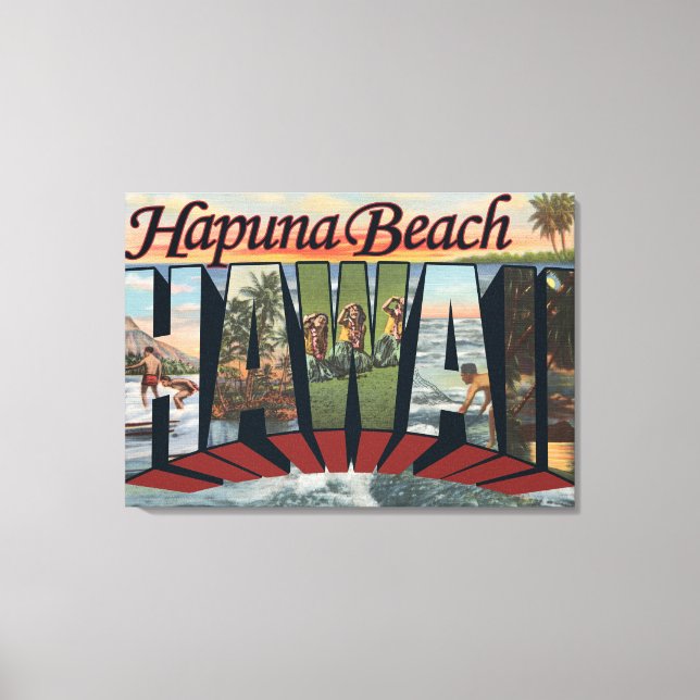 Toile Hapuna Beach, Hawaii - Scènes aux grandes lettres (Recto)