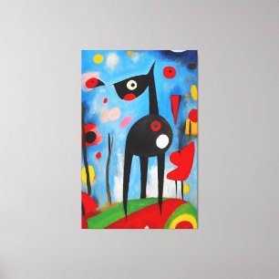 Toile Harmonie des chiens : un Ode à Joan Miró