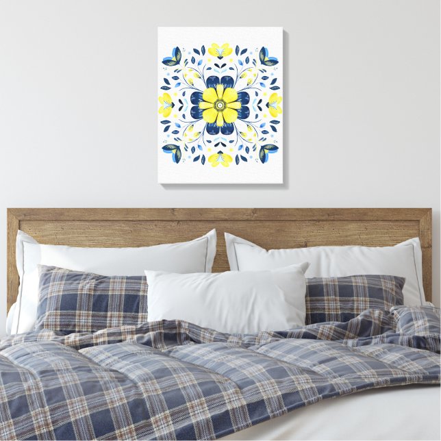 Toile Harmonie Fleurie Dorée (Insitu(Chambre))