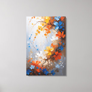 Toile Harmonie Florale Vibrante – Impasto Abstrait