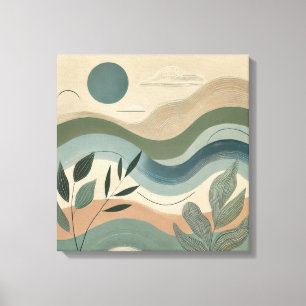 Toile Harmonie naturelle - Vagues Abstraites biologiques