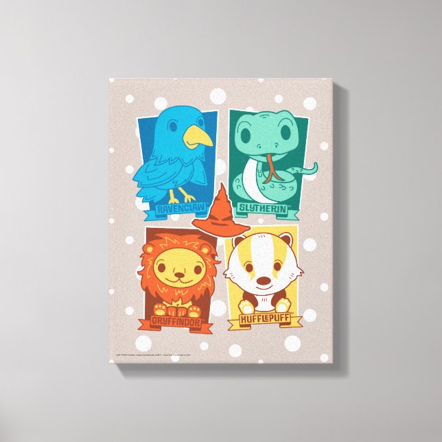 TOILE HARRY POTTER™ | CARTOON HOGWARTS™ MAISONS (Recto)