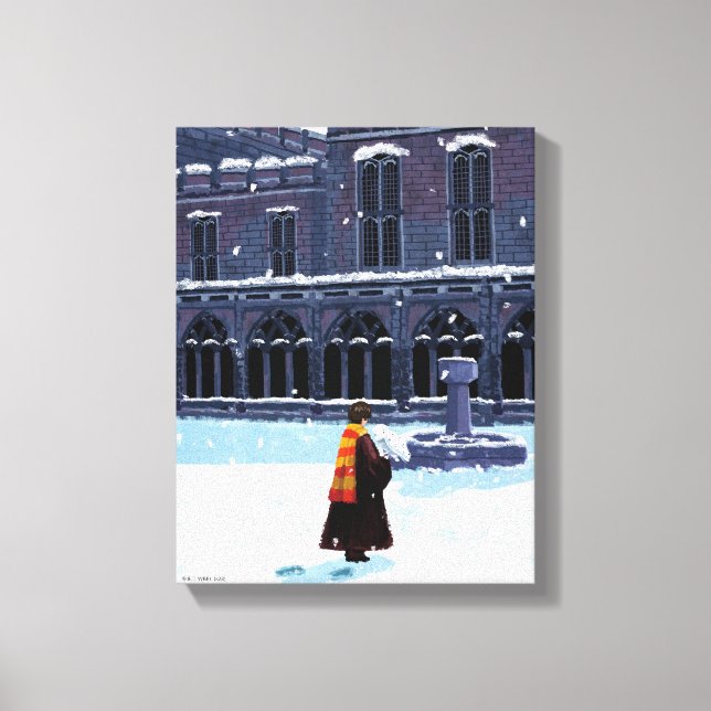 Toile HARRY POTTER™ & Hedwig dans la cour de HOGWARTS™ (Recto)