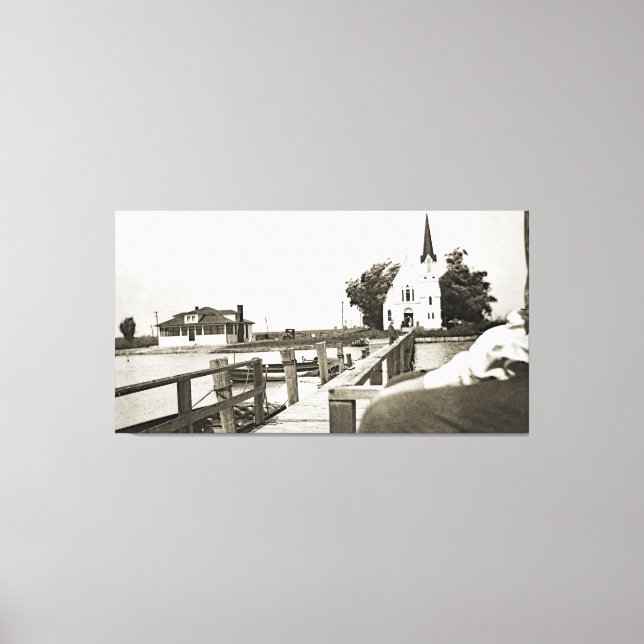 Toile Harsens Island Michigan St Marks Church 1925 vue (Recto)