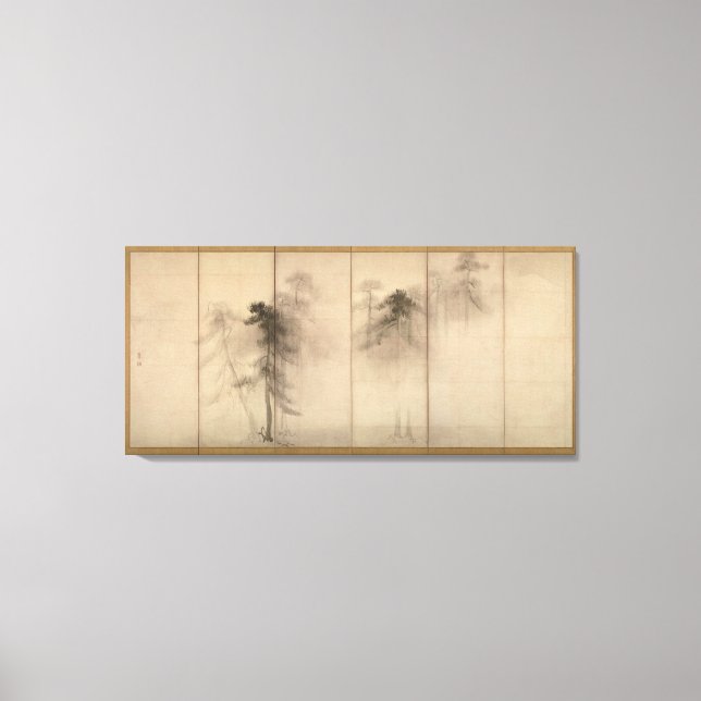 Toile Hasegawa Tohaku Pine Trees 16ème fawn Japonais (Recto)