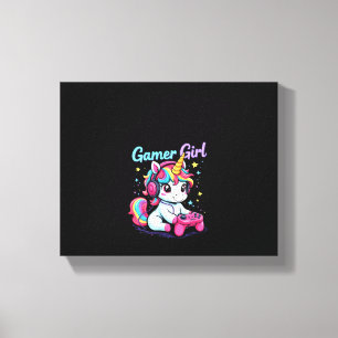 Toile Haut de tank Licorne de joueuse de jeux vidéo pour