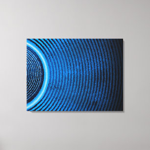 Toile Haut-parleur de musique bleu et ondes sonores