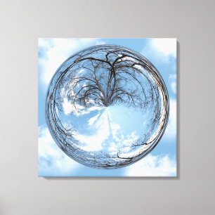Toile Hauteurs du Ciel arbre et ciel en bulle
