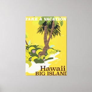 Toile Hawaii grande île vacances vintages