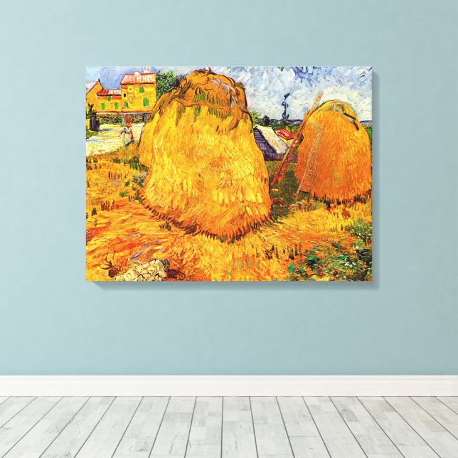 Toile Haystacks en Provence par Vincent van Gogh (Insitu (Plancher de Bois))