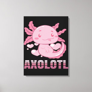 Toile Heart Axolotl Caricature mignon Axolotl