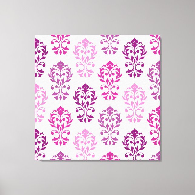 Toile Heart Damask Art Ib Rose Plums Blanc (Recto)