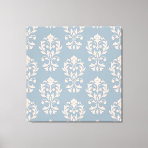 Toile Heart Damask Big Ptn II rose sur bleu