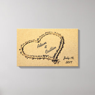 Toile Heart in the Sand Canvas Art Print