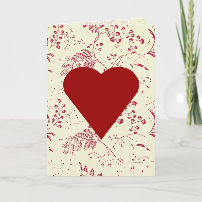Toile Heart Valentine Feiertagskarte (Vorderseite)