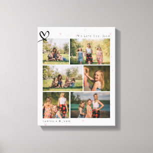 Toile Heart We Love You Abuela Mom Family Photo Collage