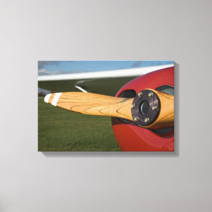 Toile Hélice en bois d'avion rouge