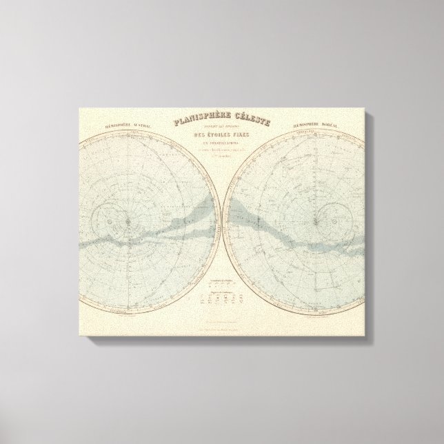Toile Hémisphère Celeste Planisphère (Recto)