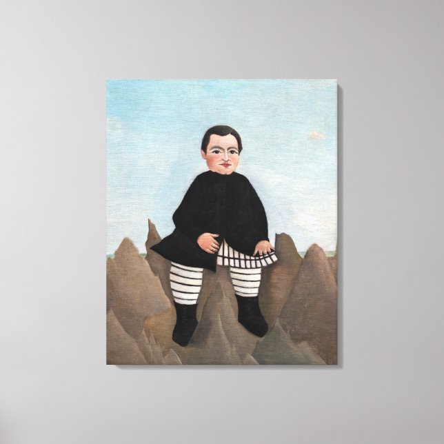 Toile Henri Rousseau - Garçon sur les rochers (Recto)