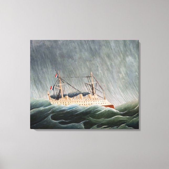 Toile Henri Rousseau - Le navire dans la tempête (Recto)
