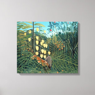 Toile Henri Rousseau - Tigre de combat et Buffalo