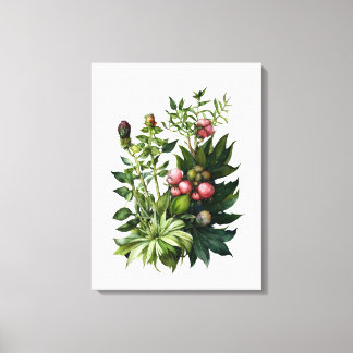 Toile Herbes sauvages et fleurs aquarelle art