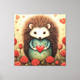 Toile Hérisson Amour 2
