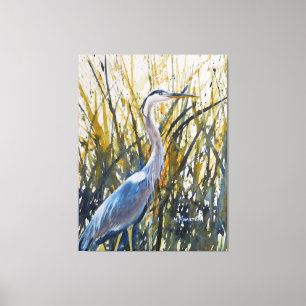 Toile Heron Dans Les Herbes L'Art Naturel Sauvage