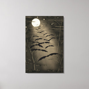 Toile Heure de prescription Pleine lune chauves-souris H