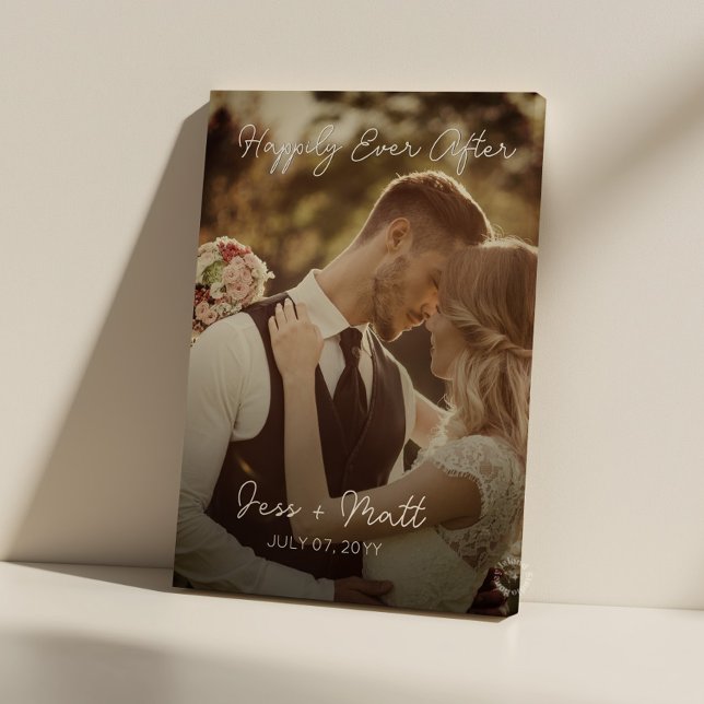 Toile Heureux toujours après la photo Mariage (Happily Ever After Wedding Photo Canvas Print)