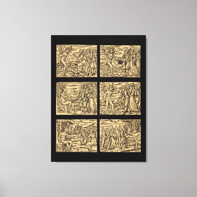 Toile Hexaptyque de sorcières après Guazzo 30x40 (Recto)