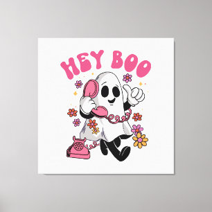 Toile Hey Boo - Fantôme Groovy Halloween