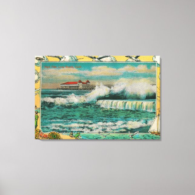 Toile High Tide à Long Beach, Californie (Recto)