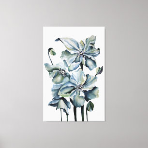 Toile Himalaya Papillons bleu perse Aquarelle