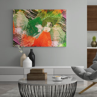 Toile Hip Colorful Grunge Style Brushstrokies Art Motif