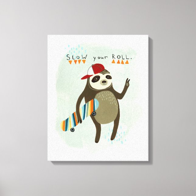 Toile Hipster Sloth | Ralentissez Votre Rouleau (Recto)