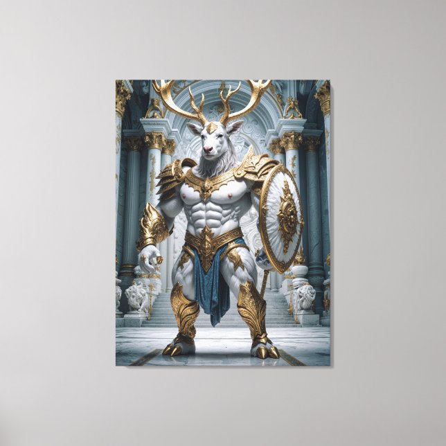Toile Hirsch Krieger Mythologie Wächterfigur (Recto)