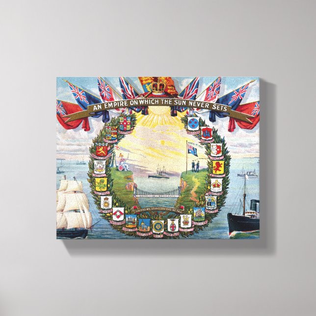 Toile Historique, toutes les crêtes des colonies britann (Recto)