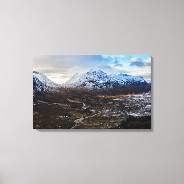 Toile Hiver Lairig Gartain Glencoe Lochaber Écosse (Recto)