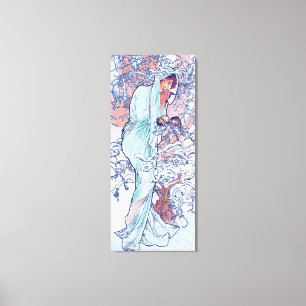 Toile Hiver (Quatre Saisons), Alphonse Mucha Canvas Impr