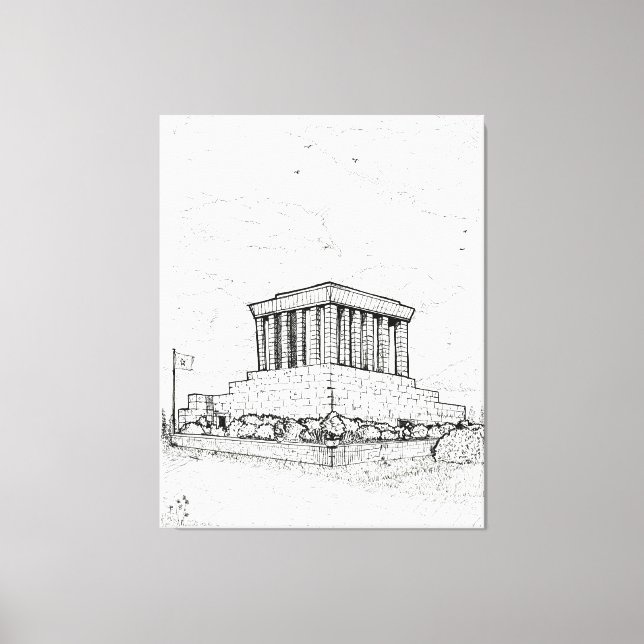 Toile Ho Chi Minh Mausolée Hanoi Vietnam Illustration (Recto)