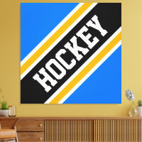 HOCKEY Bright Bleu Noir Jaune Rayures de course