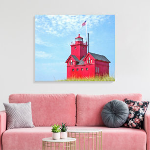 Toile Holland Michigan Big Red Lighthouse