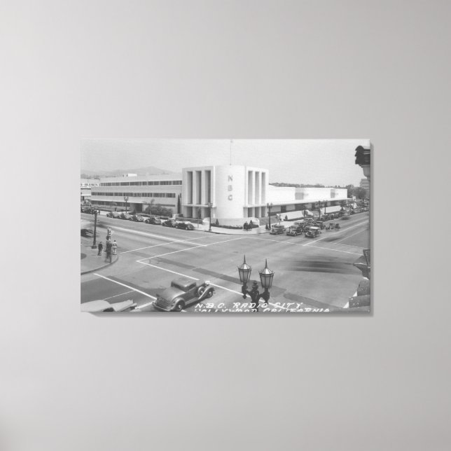 Toile Hollywood, CA View de Radio City et NBC Studios (Recto)