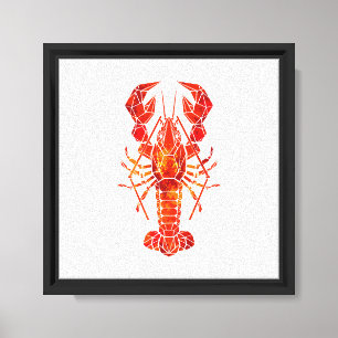 Toile Homard polygonal rouge